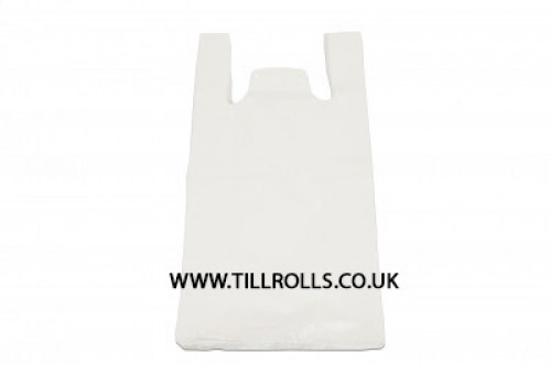 12" x 18" x 23" (300 x 455 x 585mm) White Vest Carrier Bags - 403102