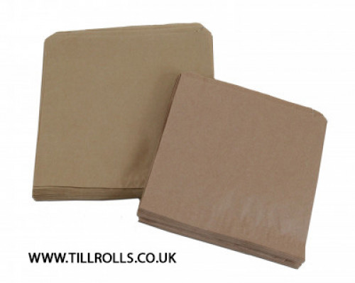 10" x 10" (250 x 250mm) Brown Kraft Strung Bags - 201244S