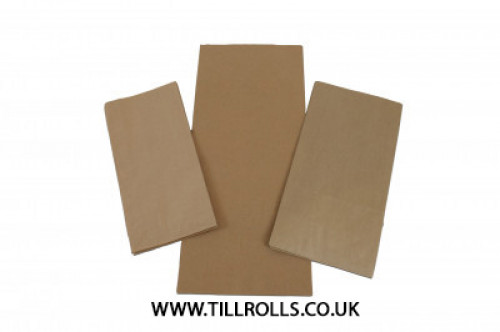 8.5" x 3.5" x 15.5" (215 x 90 x 385mm) Brown Kraft Grocery / SOS Block Bottom Bags - 302168