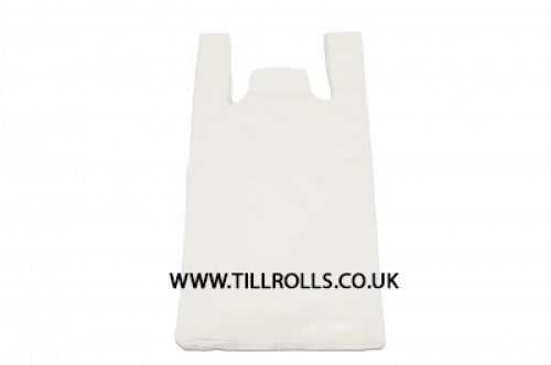 11" x 17" x 21" (280 x 420 x 550mm) White Vest Carrier Bags - 402245